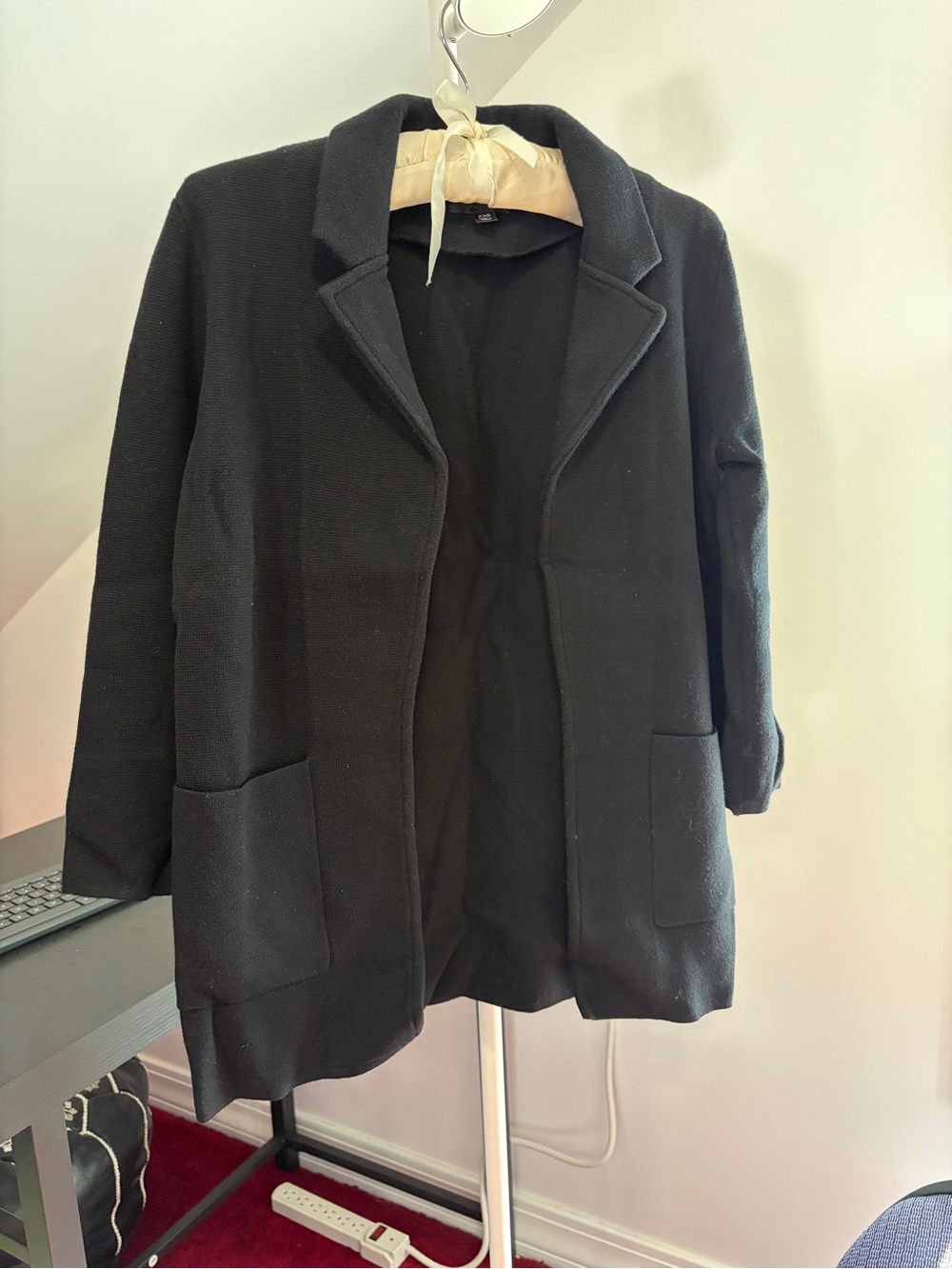 J. Crew Black Open-Front Sweater Blazer